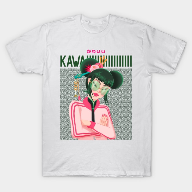 Kawaii Japanese Girl T-Shirt by Oniichandesigns